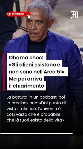 Barack Obama choc: «Gli alieni esistono, ma non sono nell'Area 51». Poi arriva il chiarimento