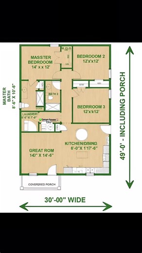 🌿A comfortable home layout with relaxing spaces for everyone. #fblifestyle💚 For inspiration ideas only. #DreamHouse #SmallHome #3bedrooms #floorplan🌿 | Dream House