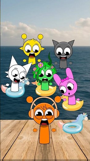 oh noo!!, help sprunki's drowning in the sea 😭😭😭 #sprunki #sprunkiincredibox #animation
