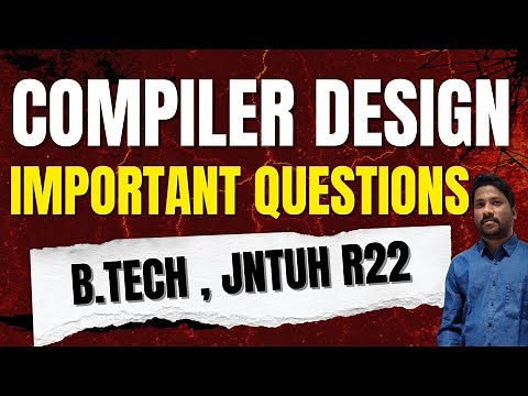 Compiler Design Unit Wise IMPORTANT QUESTIONS | #JNTUHR22 | #cse |#B.Tech #CSE/#AIML/#DS/#IoT|