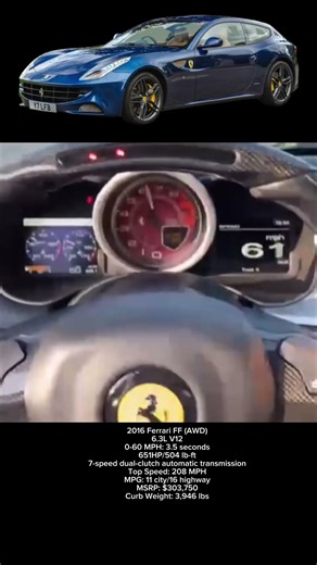 2016 Ferrari FF 0-60 Mph Acceleration #shorts #ferrari #0to100 #v12