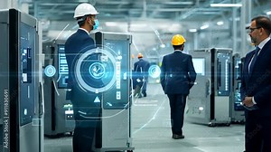 Industrial Workers Identified by Facial Recognition in Modern Facility Generative AI