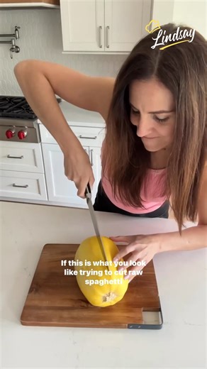 HOW TO COOK SPAGHETTI SQUASH WHOLE 🧡 If only I knew about this sooner, I would have saved myself so much time and frustration. Instead of cutting your spaghetti squash before cooking, you can bake it whole, and easily cut if afterwards. For this particular squash, I baked it at 375 degrees F for 60 minutes, until I could easily poke a fork through it. Most squashes are smaller and the cook time could likely be reduced to 45 minutes. After removing from the oven, I cut it crosswise (not lengthwi