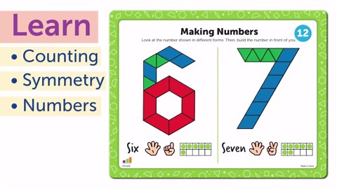Learning Resources Pattern Block Math Activity Set - 144 Pieces, Age 5+, Educational Kindergartner Games, Fine Motor Skills