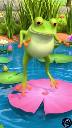 🐸😂 Funny Frog Jumping in Pond – Splash Comedy | 3D Animation Viral Shorts #funny