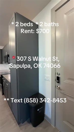 2 bedroom 2 bathroom Rent: $700/ month Location: 307 S Walnut St, Sapulpa, OK 74066 Text (858) 342-8453 for info and to schedule an viewing appointment #sapulpa #sapulpaoklahoma #creekcounty #2bed2bath #forrent