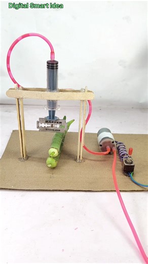 Hydraulic Cutter Machine | DIY School Project #shorts #dcmotor #hydraulicproject