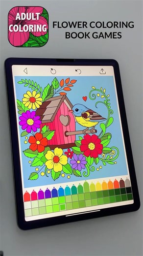 Flower Coloring Book 🌸 Relaxing Coloring Pages for Adults | Stress Relief Art #shorts