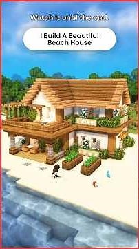 Dream Beach House I Build In Minecraft #minecrafthouse #minecraft #shorts