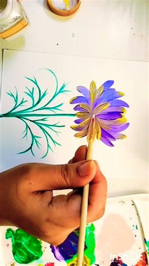 Painting Botanical Leaves #art#acrylicpainting#shorts#artwithsibani#youtubeshorts#viral#easy