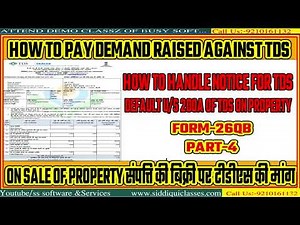 #04|Form-26QB|How to Pay Demand Raised Against TDS on Sale of Property|Handle Notice For TDS Default