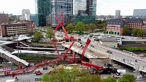 190K views · 1.1K reactions | Our team is ready for action in Hamburg! The bridge at Berliner Tor, a central traffic junction in Hamburg's densely populated urban area, needs to be replaced. Mammoet has been contracted to support the demolition work. ️ Take a bird's eye view of the construction site and stay tuned for more details on this exciting project! #Mammoet #Bridges #CivilEngineering #CraneRental #Berlinertordammbrücke | Mammoet | Facebook