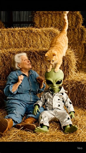 Funny grandma Vs An alien Vs Cat #animation #funny #cutecat #grandma #alien #aww #funnycute