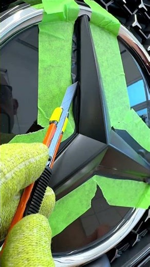 Wrap a Chrome Mercedes Badge in Matte Black 🚗🛠️✨