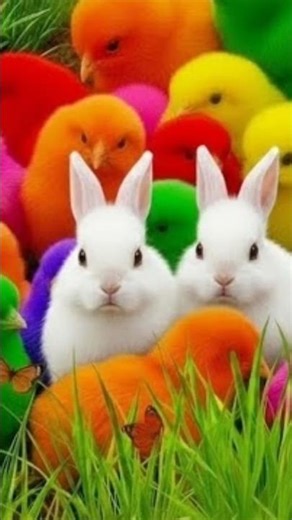 Cute Chicken, colorful chicken, rainbow chicken, cute rabbit, cute duck, koi fish, cute animals