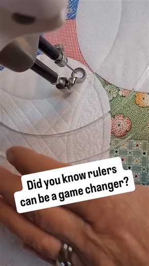 Comment RULERS and I’ll send you my free quilting with rulers guide. I’ve heard people say that quilting with rulers is intimidating. Give it a try! You get so much precision and can create gorgeous shapes with rulers. Get my tip sheet and practice with rulers on some practice sandwiches. You’ll gain so much confidence in your free motion quilting! I use rulers on my longarm or my domestic sewing machine! | Jackie's Machine Quilting