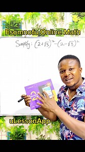 18K views · 223 reactions | Surd and Difference of Two Squares | Esomnofu Online MATH | Facebook