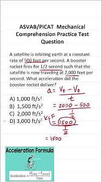 Acceleration: Mechanical Comprehension Practice Test Question for the ASVAB & PiCAT