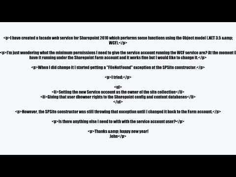 Sharepoint 2010 Service account for using the Object model