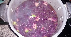 Choux rouge au lard et vin