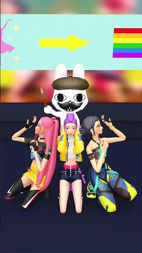 Barney Swaps the Colors of Rumi, Mira, and Zoey #kpopdemonhunters