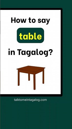 How to Say TABLE in Tagalog? | Learn Filipino
