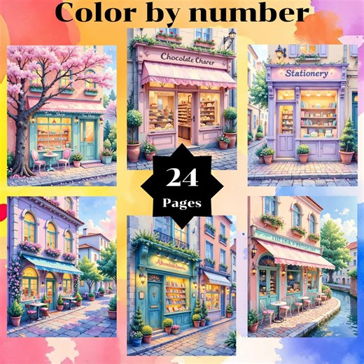 Color by Number, 24 Pages and Colors, for Adults, Printable, 8.5 X 11 In, PNG & SVG File, Digital, Instant Download, Paint by Numbers - Etsy