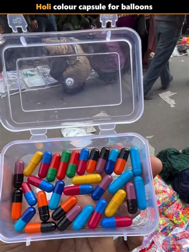 Holi colour capsule for balloons 🥳 #holi #capsule #balloons #trending #holispecial