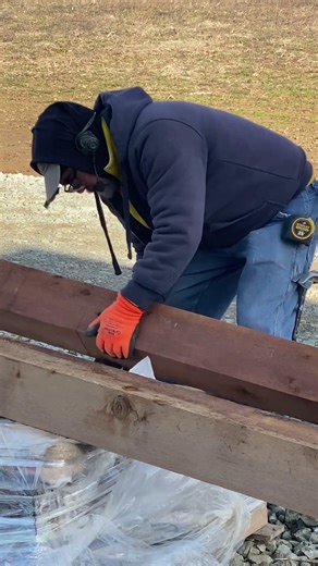 Cutting cedar post #workerlife