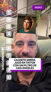 36K views · 1.4K reactions |  TikTok está lleno de filtros inspirados en programas de televisión. El actor Cachete Sierra subió un video a la plataforma donde usa un filtro que muestra caras de personajes de “Casi Ángeles”, y debe ordenarlos del 1 al 10. Lo divertido del video es que el primer personaje que le aparece es él mismo, creando un momento gracioso para sus seguidores. #cachetesierra #casiangeles #tiktok #visionshow | VisionShow | Facebook
