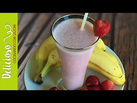 Licuado de Fresas con Platano /Strawberry Smoothie / Receta # 22