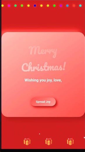 Merry Christmas Card Using HTML CSS JS | Animated Greeting Card 2025