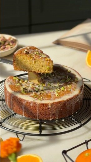 Pistachio orange cake 🍊✨ #pistachiocake #orangecake #baking #cakerecipe #recipe