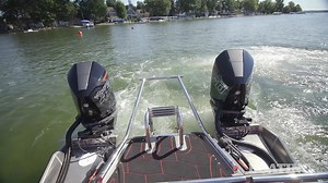 With a blazing-hot red and black color scheme and an imposing pair of Mercury 450 Racing outboards at the transom, it was clear from the start that Manitou’s 27 XT SRW came to perform. And perform it did, consistently galloping to a top speed of over 77 mph. | Boating Magazine