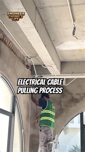 electrical cable pulling process #engineerthong #shorts