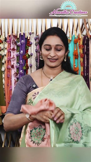 Soft Jute Crepe Saree | Pista Green and Peach | Kiranmai Sarees #shorts #ytshorts #kiranmaisarees