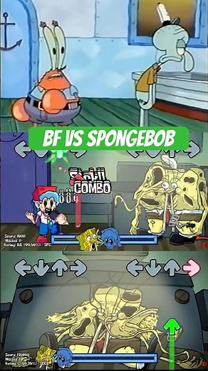 BF vs Spongebob in Mistful Crimson Morning V1 - FNF Mods