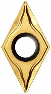 Sandvik Coromant T-Max U Cermet Turning Insert, DCMT, 55 Degree Diamond, UM Chipbreaker, GC1525 Grade, TiCN Coating, DCMT 2(1.5)1-UM, 1/4" iC, 0.0157" Corner Radius (Pack of 10)