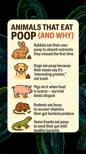 💩🐾 Animals That Eat Poop (and WHY They Actually Do It!) #AnimalFacts #WeirdNature #Coprophagy #WildlifeScience #NatureIsWeird #GrossFacts | Gravetics