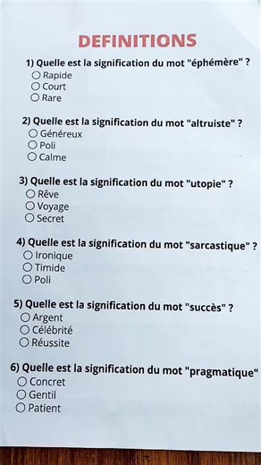 French vocabulary quiz: can you get 6/6?