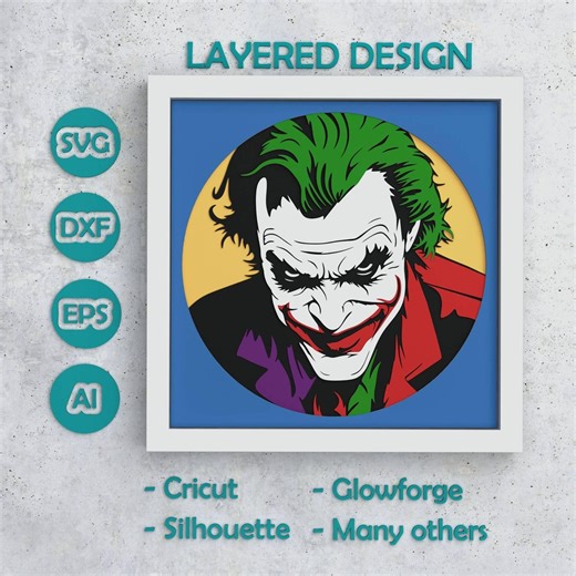 Villain Superhero Shadow Box, Comic Book Hero SVG Layered Design for Cricut Silhouette Glowforge, 3D Superhero Layered SVG Shadow Cricut - Etsy