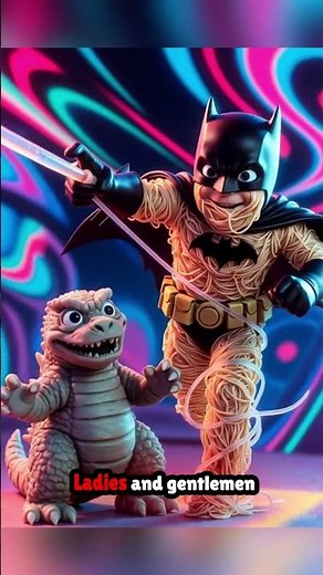 Epic Battle: Spaghetti Batman vs Clay Godzilla | Stop Motion Showdown 🍝🦇🐲