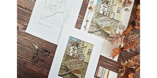 Coastal Hand Embroidery Pattern - Dartmouth Harbour Crewel Panel, Needlework Design, Needlepoint Project - Etsy