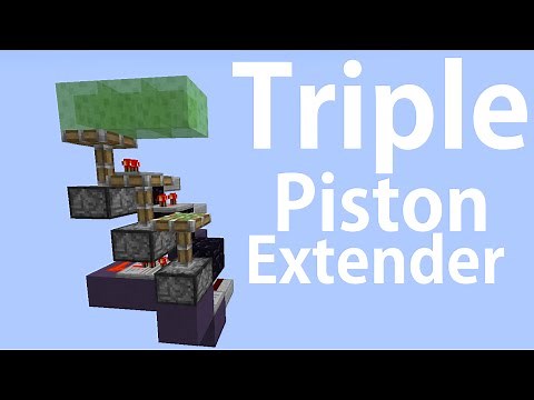 Minecraft-Simple triple piston extender tutorial (vertical/horizontal)