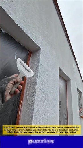 Satisfying Wall Texture Finish Using a Trowel | Clean Exterior Plaster Hack