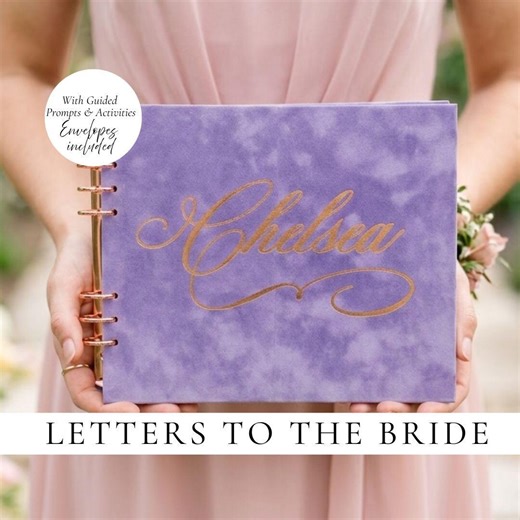 Letters to the Bride Scrapbook Binder, Guided Bridal Shower Gift, Velvet Cover Custom Name, Interactive Keepsake Book, Bridal Party Gift - Etsy UK