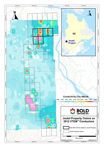 Bold Ventures Signs Agreement to Acquire 6 Key Claims Contiguous to its Joutel Property, Quebec