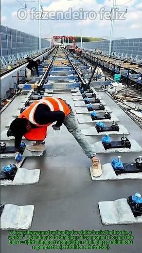 Railway Track Laying Tip: How Workers Secure Rail Components (Job Site Pro Trick!）
