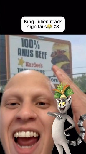 King Julien reads the WORST Sign Fails: Part 3 😂 #comedy #funny #kingjulian #madgascar #fail