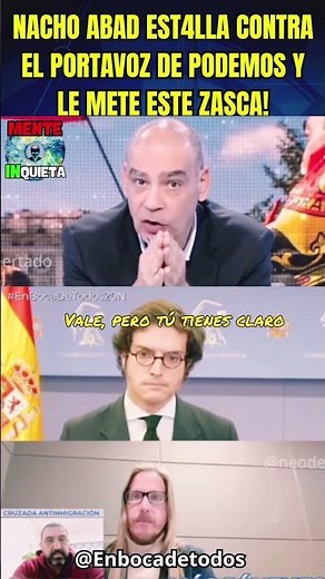 NACHO ABAD EST4LLA CONTRA EL PORTAVOZ DE PODEMOS Y SALE EN DEFENSA DE FIGAREDO Y VOX